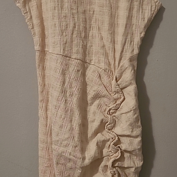 Free People Kokomo Linen Blend Sleeveless Ruched Midi Dress Wmns S Bone Cream - Picture 6 of 14
